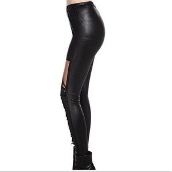Restocked❗️New Leather Lace Footless  Leggings - Picture 5 of 8
